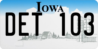 IA license plate DET103