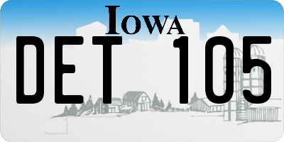 IA license plate DET105