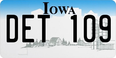 IA license plate DET109