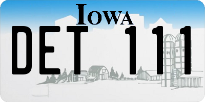 IA license plate DET111