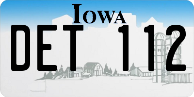 IA license plate DET112