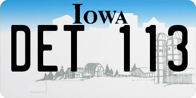 IA license plate DET113