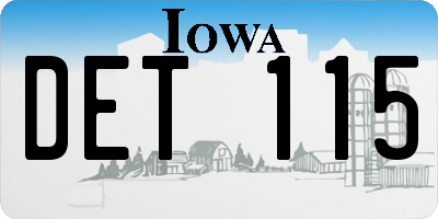IA license plate DET115
