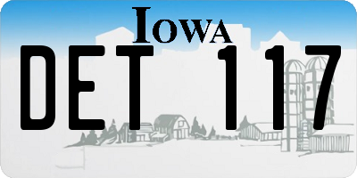 IA license plate DET117