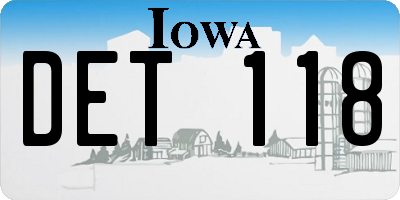 IA license plate DET118