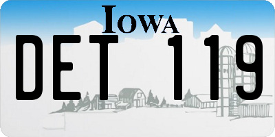 IA license plate DET119