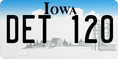 IA license plate DET120