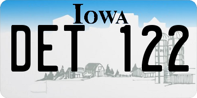 IA license plate DET122