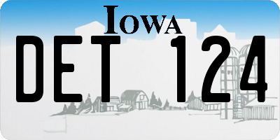 IA license plate DET124