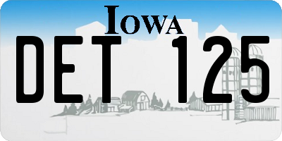 IA license plate DET125