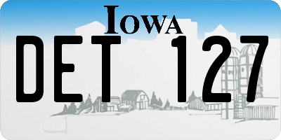 IA license plate DET127