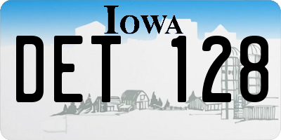 IA license plate DET128
