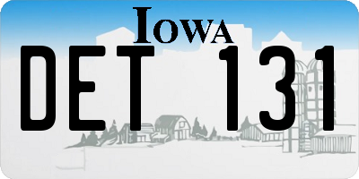 IA license plate DET131