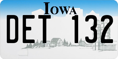 IA license plate DET132