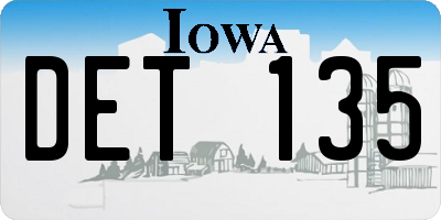 IA license plate DET135