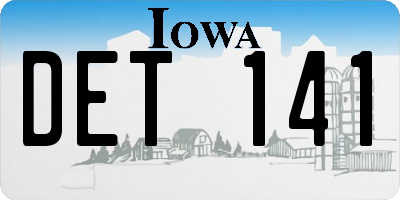 IA license plate DET141