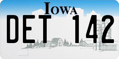 IA license plate DET142