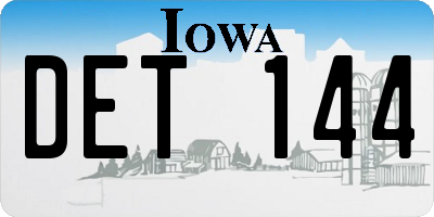 IA license plate DET144