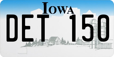 IA license plate DET150