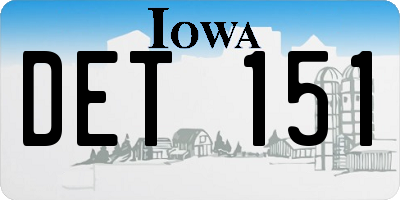 IA license plate DET151