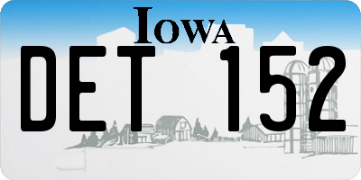 IA license plate DET152