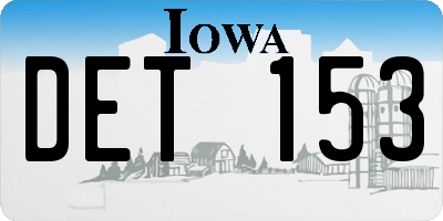 IA license plate DET153