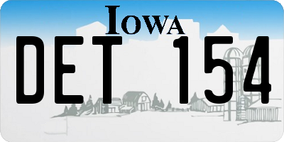 IA license plate DET154