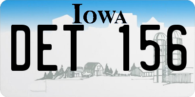 IA license plate DET156