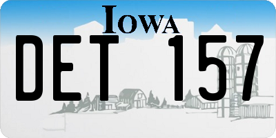 IA license plate DET157