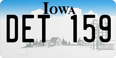 IA license plate DET159