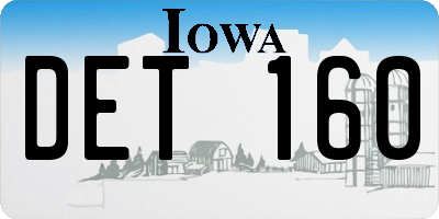 IA license plate DET160