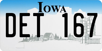 IA license plate DET167