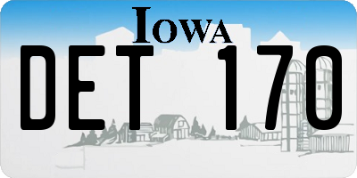 IA license plate DET170