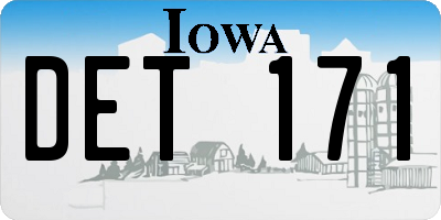 IA license plate DET171