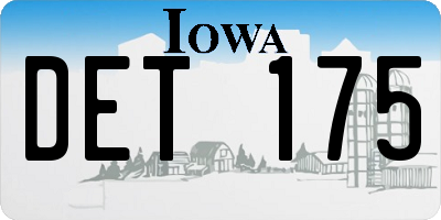 IA license plate DET175