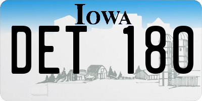 IA license plate DET180