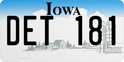 IA license plate DET181