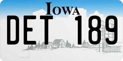 IA license plate DET189
