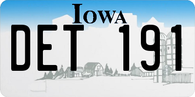 IA license plate DET191