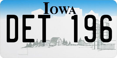 IA license plate DET196