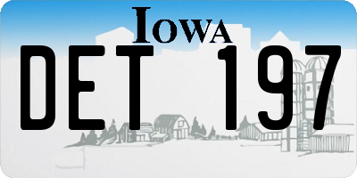 IA license plate DET197