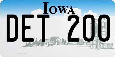 IA license plate DET200