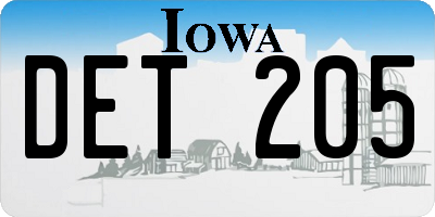 IA license plate DET205