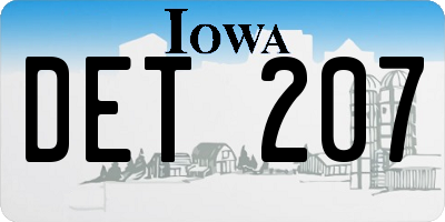 IA license plate DET207