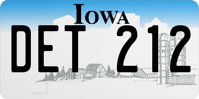 IA license plate DET212
