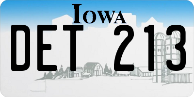 IA license plate DET213