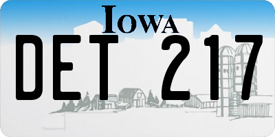 IA license plate DET217
