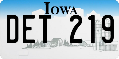 IA license plate DET219