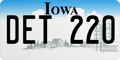 IA license plate DET220