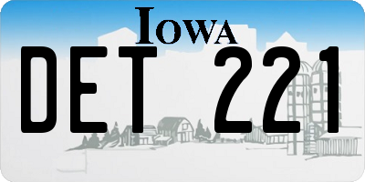IA license plate DET221